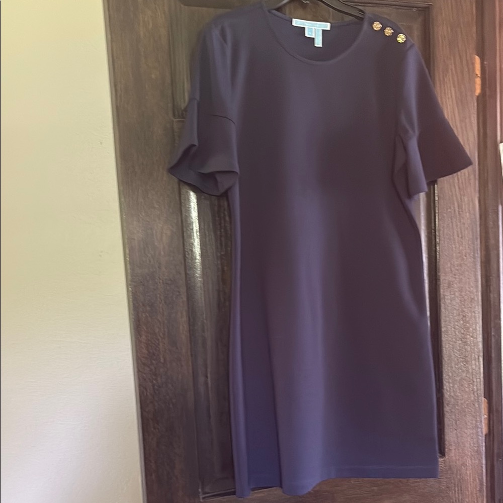 Draper James Elegant Navy Blue Women's dress with Button Detail